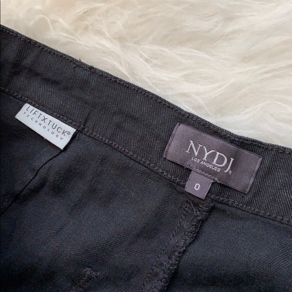 NYDJ Catherine Bermuda Black Stretch Linen Short 0 - Picture 3 of 5